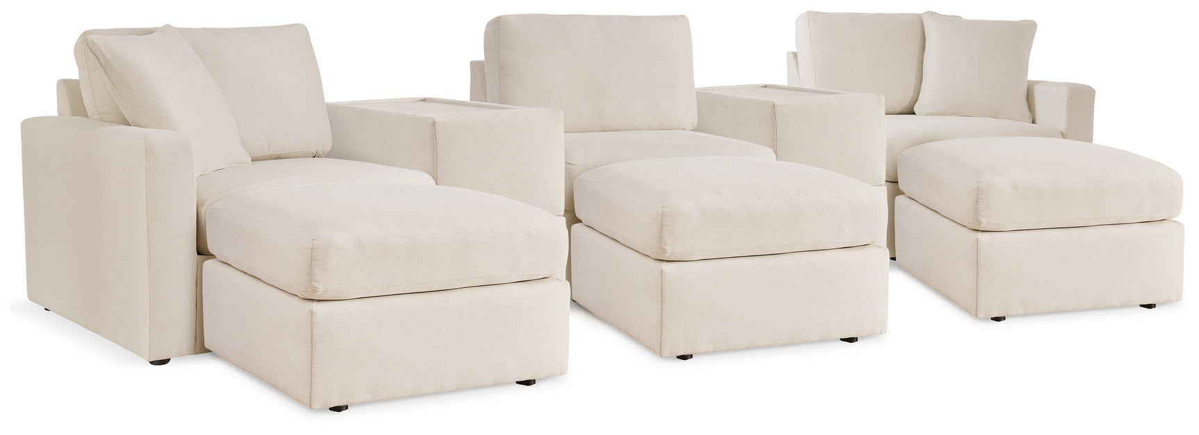 Modmax Oyster 5-Piece Sectional Sofa with Ottoman side angle