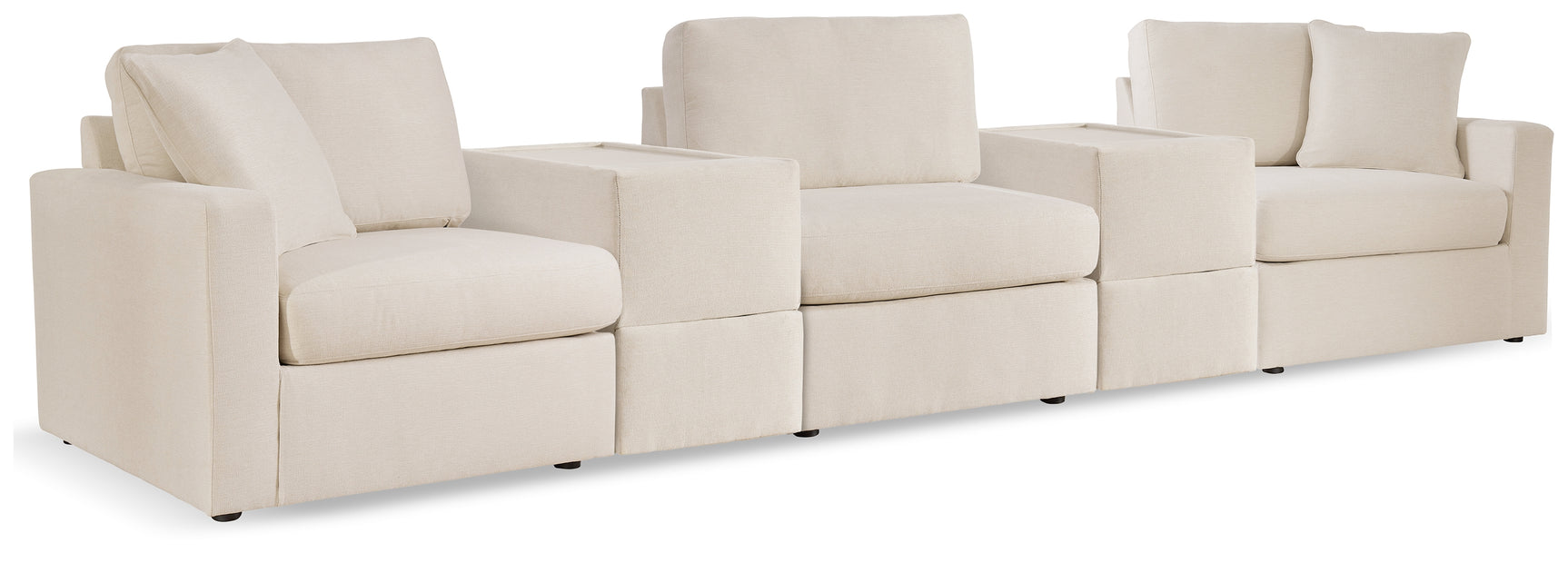 Detail view of Modmax Oyster sectional sofa fabric and design