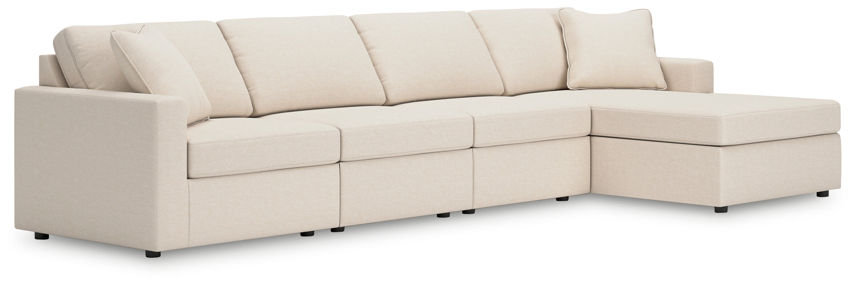 Room setting featuring Modmax oyster fabric sectional sofa