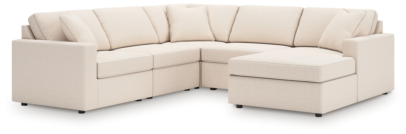 Side angle of Modmax Oyster 5-Piece Sectional Sofa showing chaise