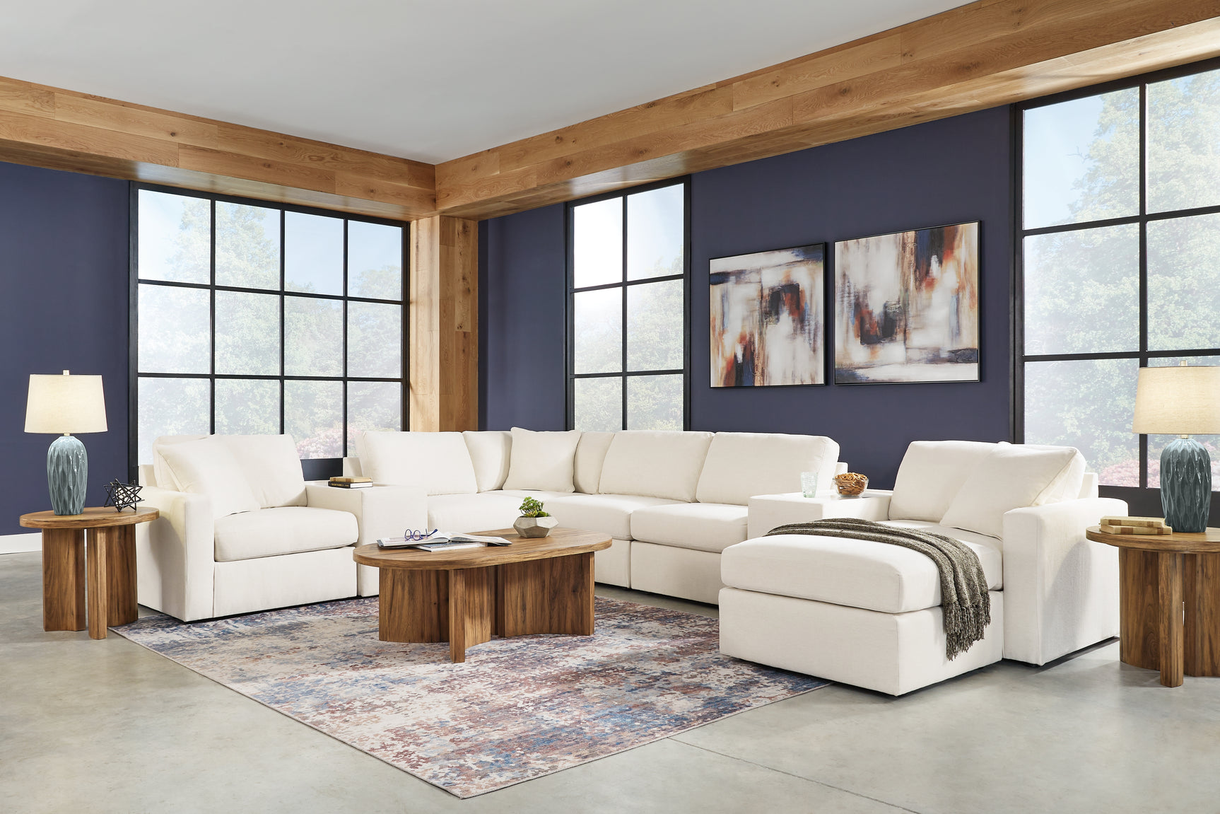 Modmax Oyster 4-Piece Sectional Sofa with Ottoman front angle view