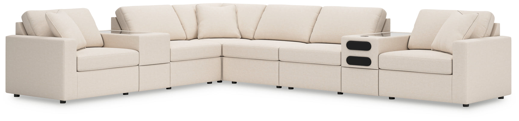 main view of Modmax Oyster Performance Fabric Next-Gen Nuvella™ 8-Piece Sectional sectional sofa