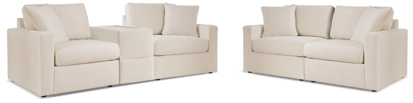 Side view of Modmax Oyster Sofa and Loveseat furniture