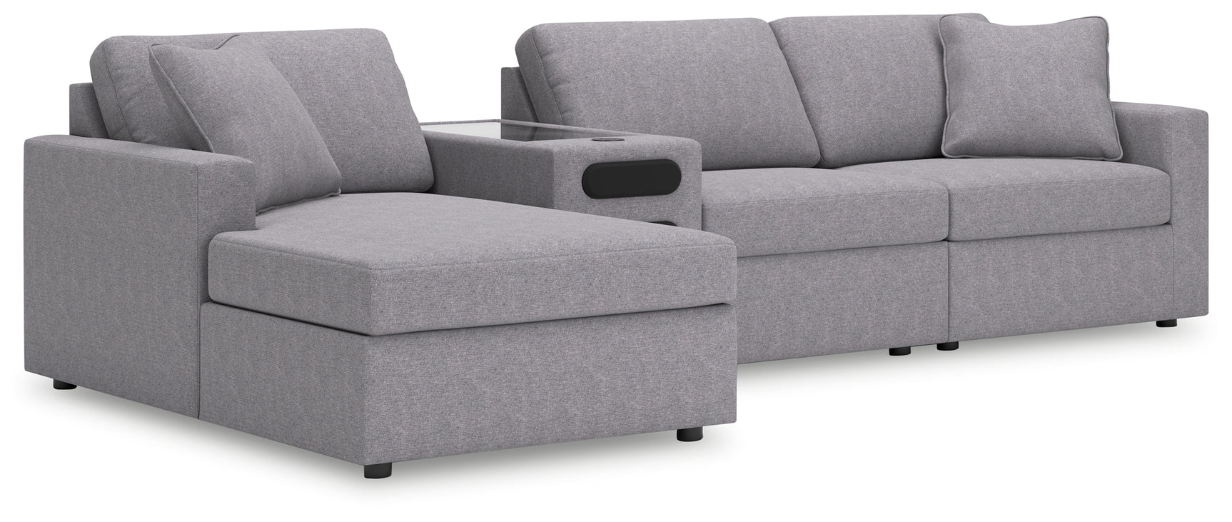 Modmax Granite Performance Fabric 4-Piece Sectional with Chaise, front view