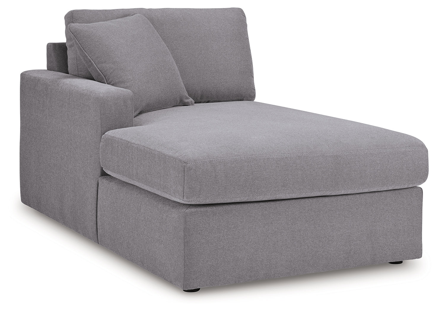 Detail view of fabric and armrest on Modmax Granite sectional sofa