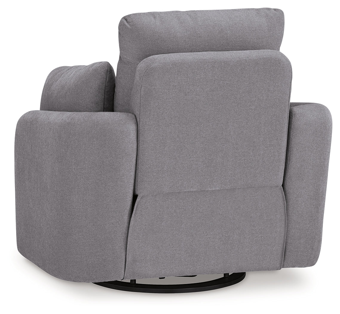 Back view of Modmax Granite Performance Fabric Next-Gen Nuvella Swivel Glider Chair