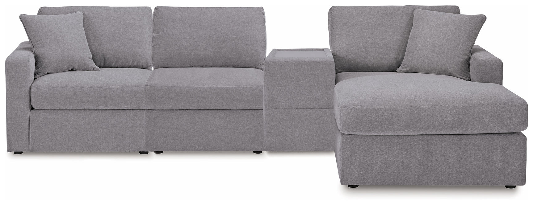 Modmax Granite Performance Fabric 4-Piece Sectional with Chaise, front view
