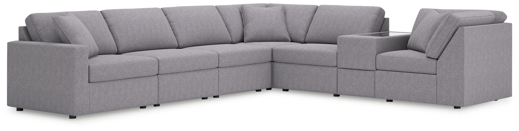 room view with sectional and contemporary decor