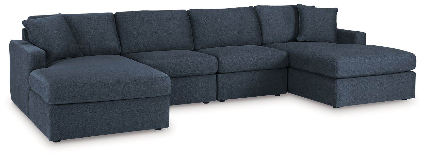 Side perspective displaying chaise and armrest