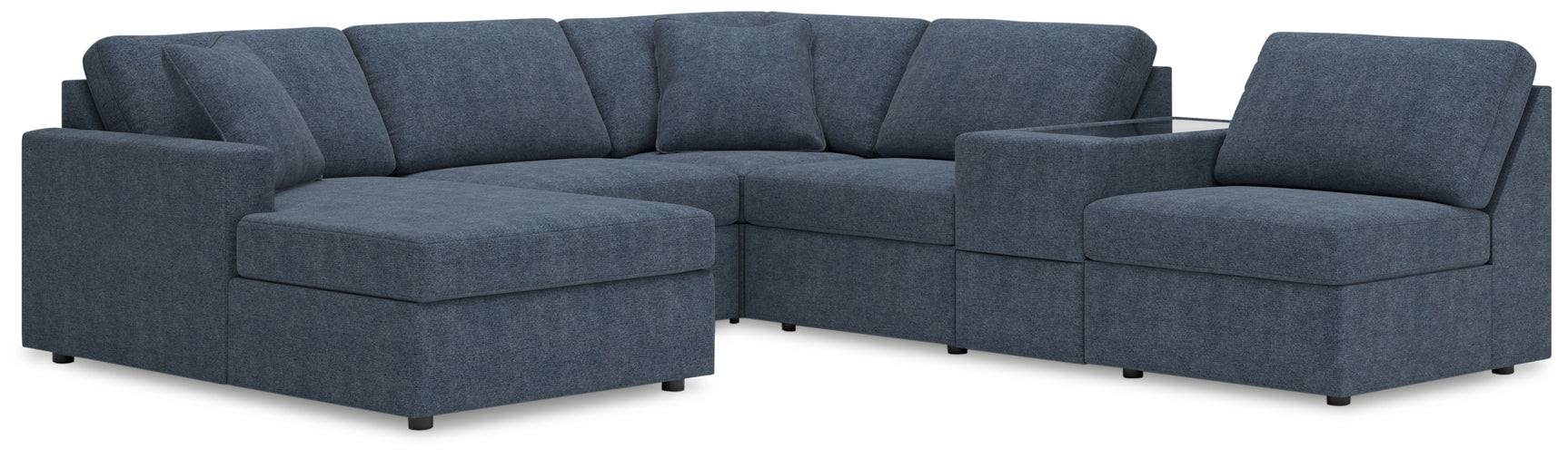 Modmax Ink Nuvella sectional sofa side view showing chaise