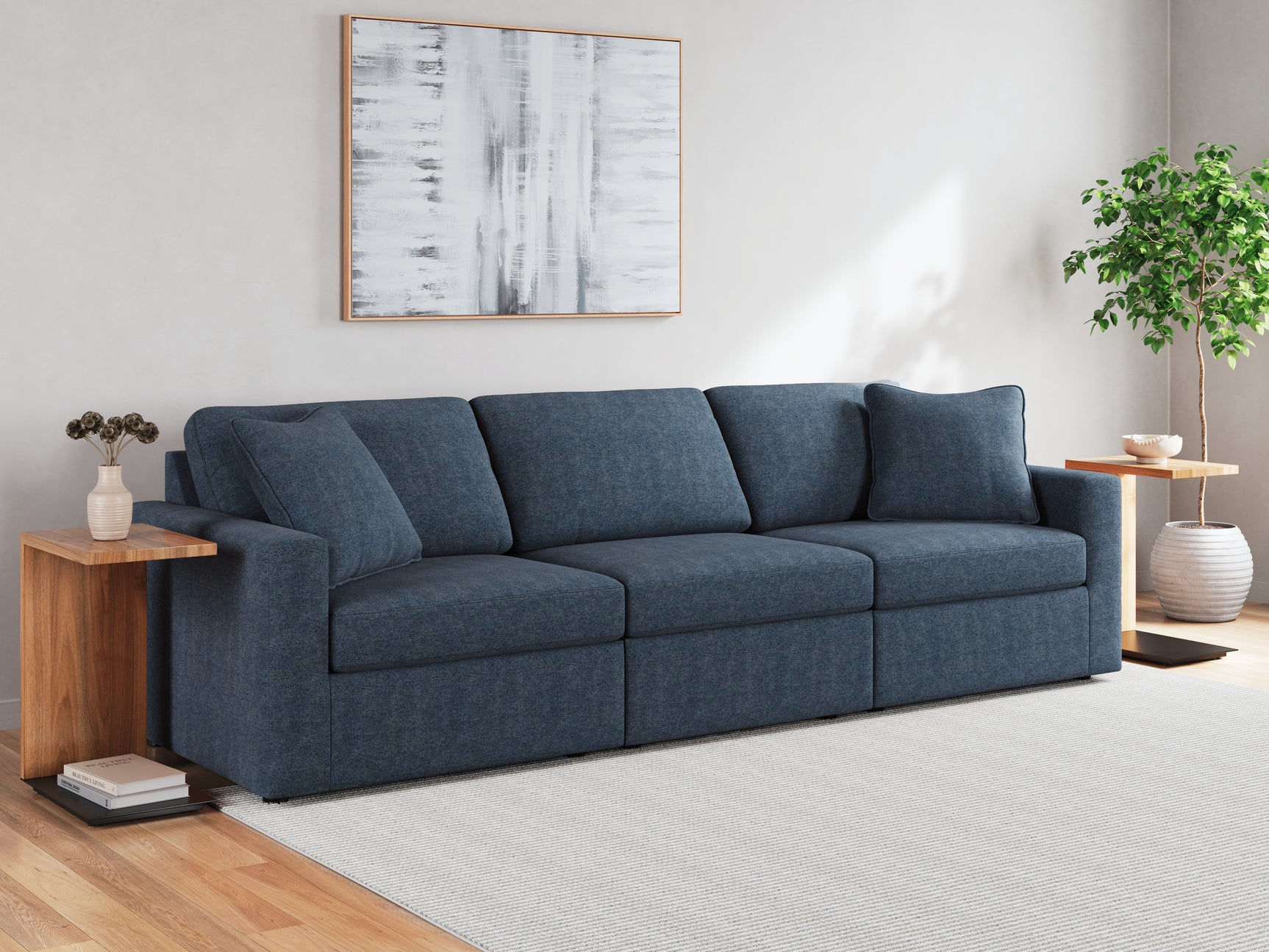 side view of Modmax Ink 3-Piece Sectional with Ottoman sectional sofa