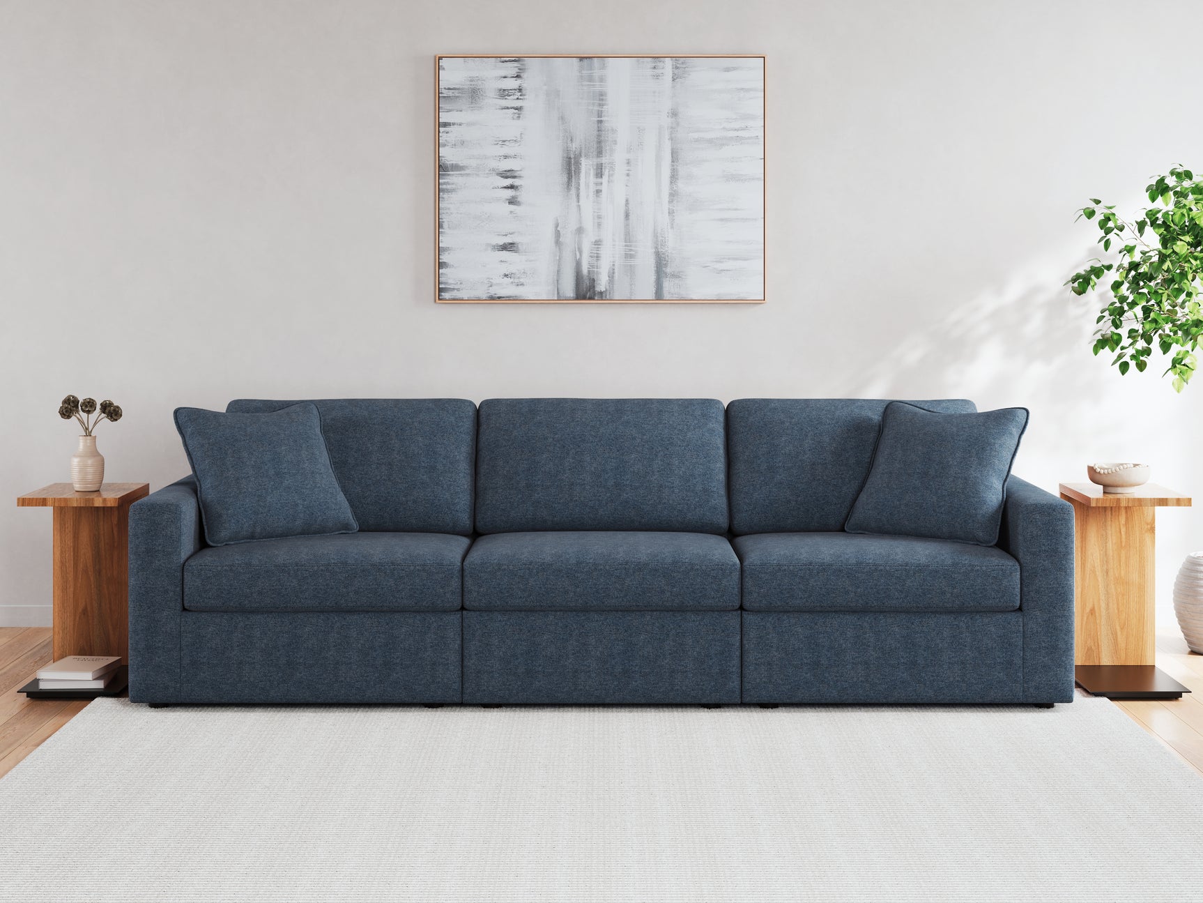 Modmax Ink sectional with sofa, loveseat, and recliner