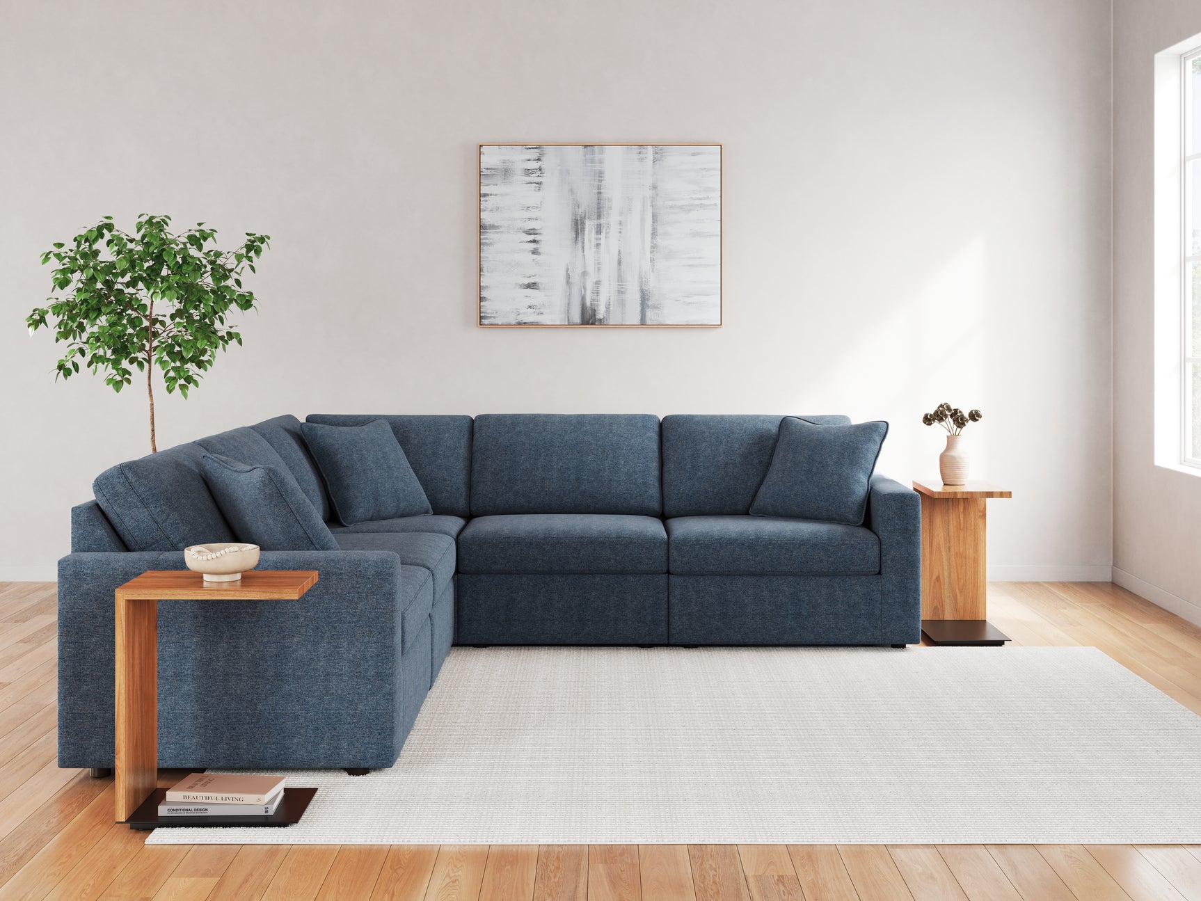 Room view of Modmax Ink 5-Piece Sectional Sofa with Ottoman