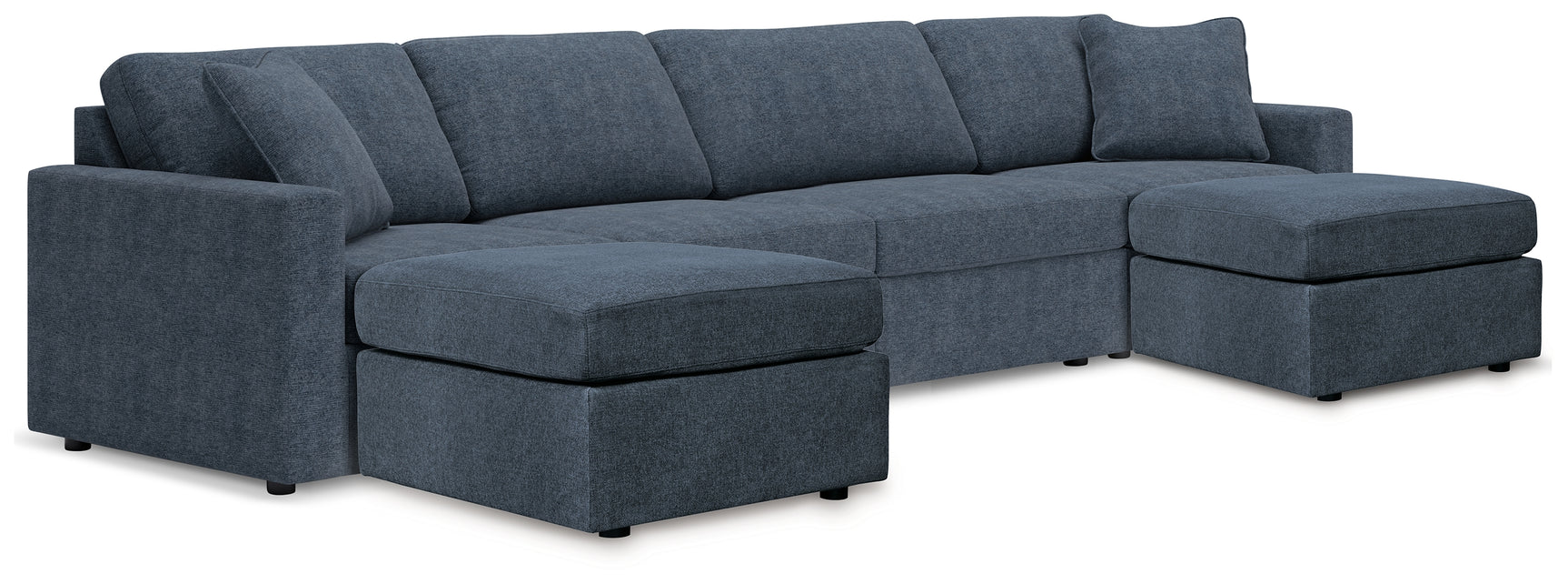 Modmax Ink 4-Piece Sectional Sofa with Ottoman detailed stitching view