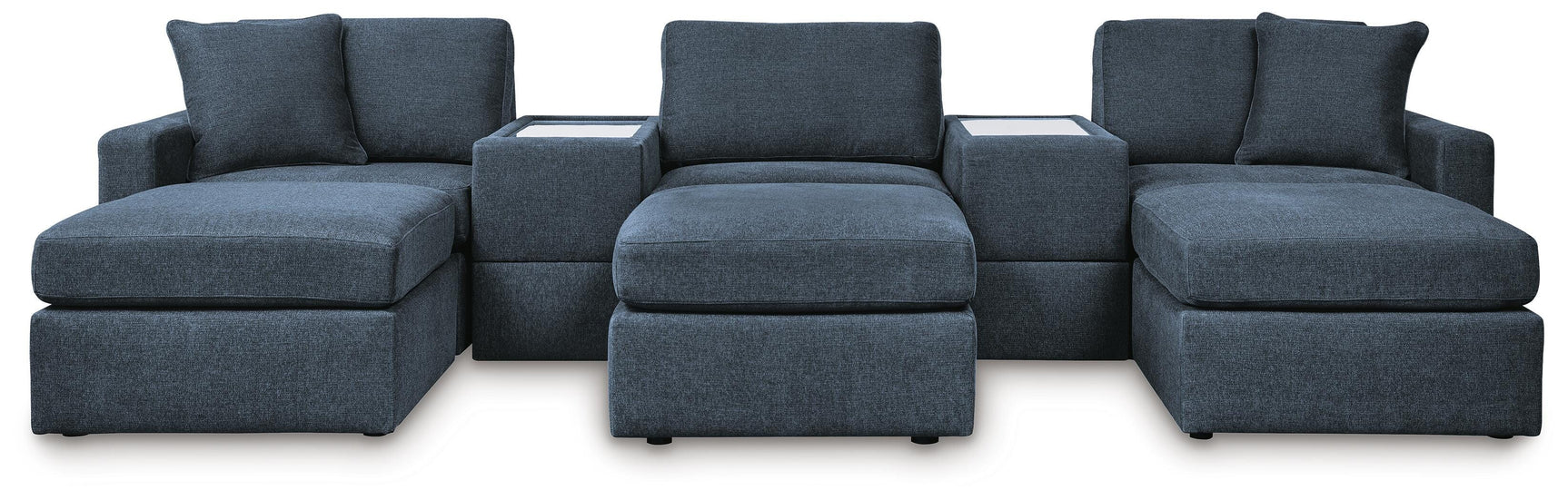 Side view of Modmax Ink 5-Piece Sectional Sofa with Ottoman