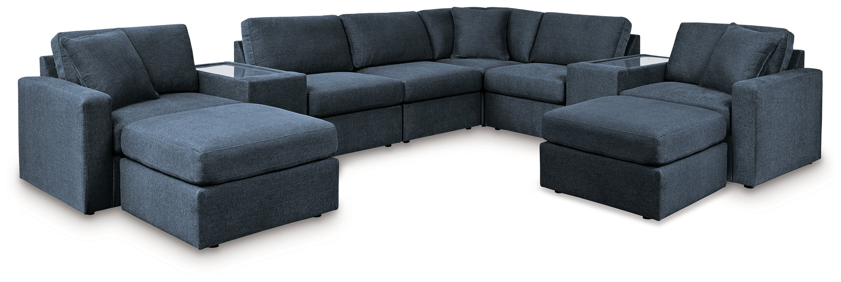 room view with sectional sofa and ottoman