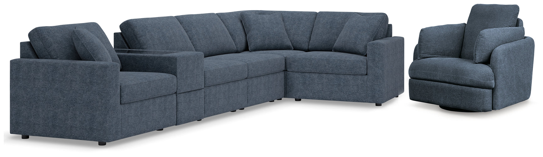 Side view of Modmax Ink 6-Piece Sectional Sofa with Recliner