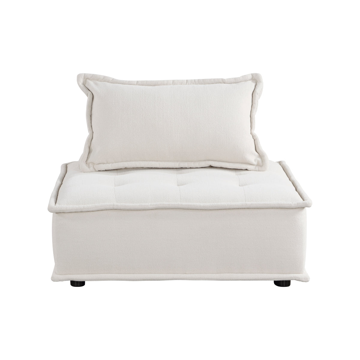 Inman beige modular accent chair front view