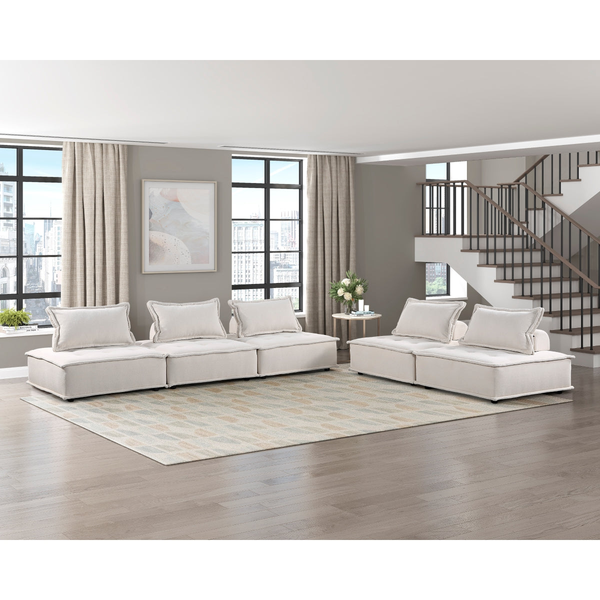 Inman modular chair styled in modern living room