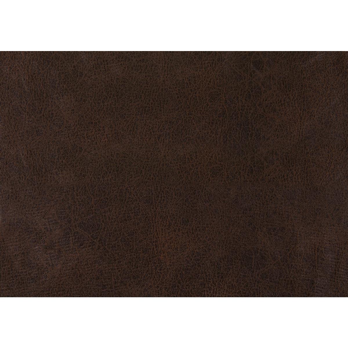 Swatch of dark brown polished microfiber fabric