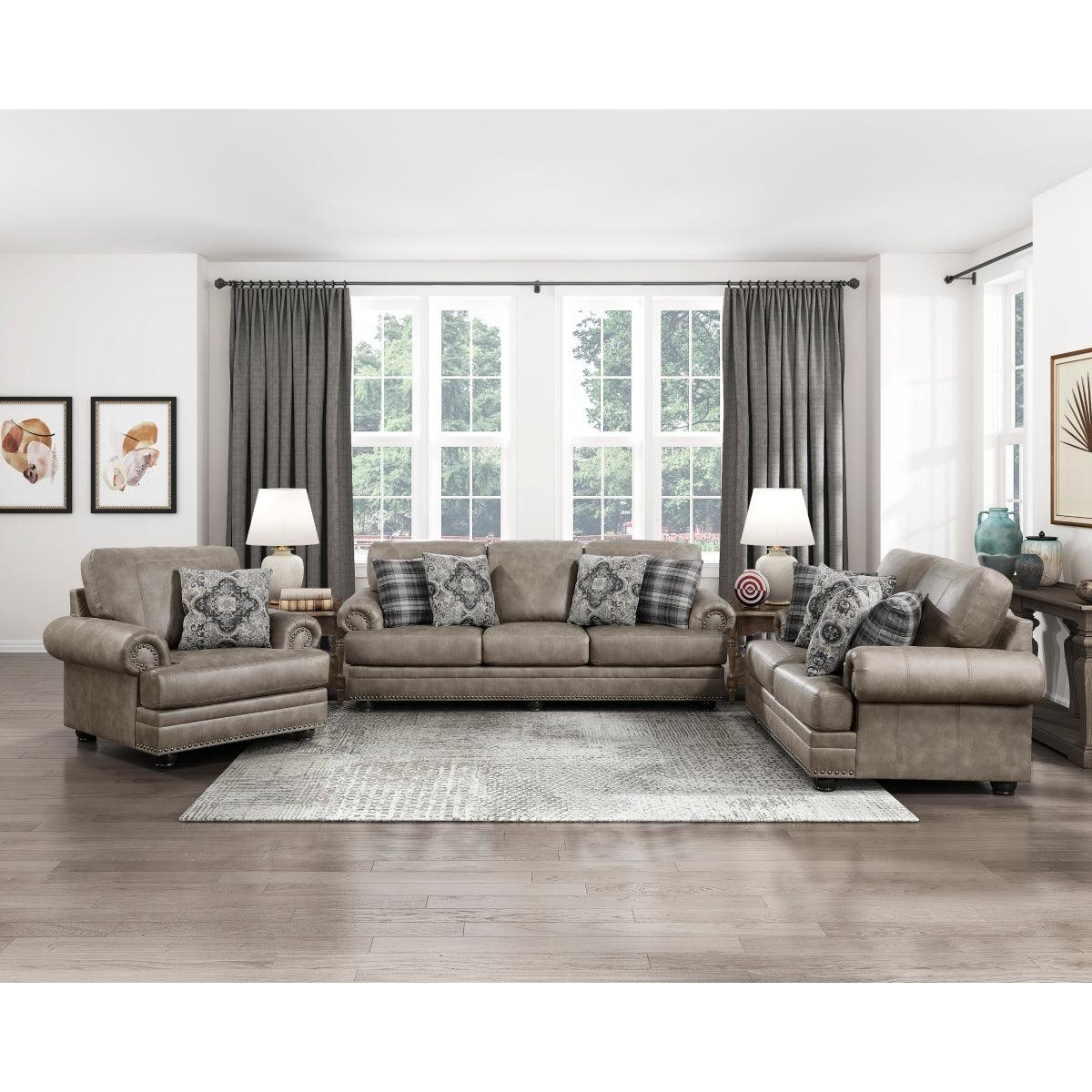 Franklin Gray Chair angled view highlighting solid wood frame