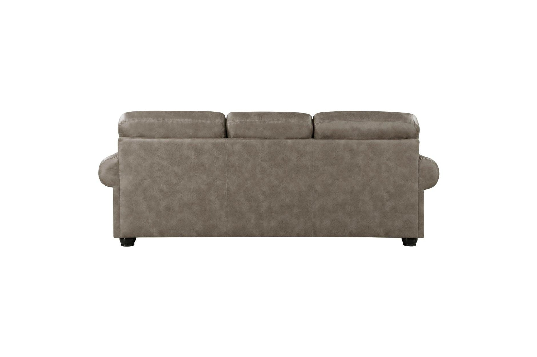 Side view of Franklin Brown loveseat showing upholstery texture