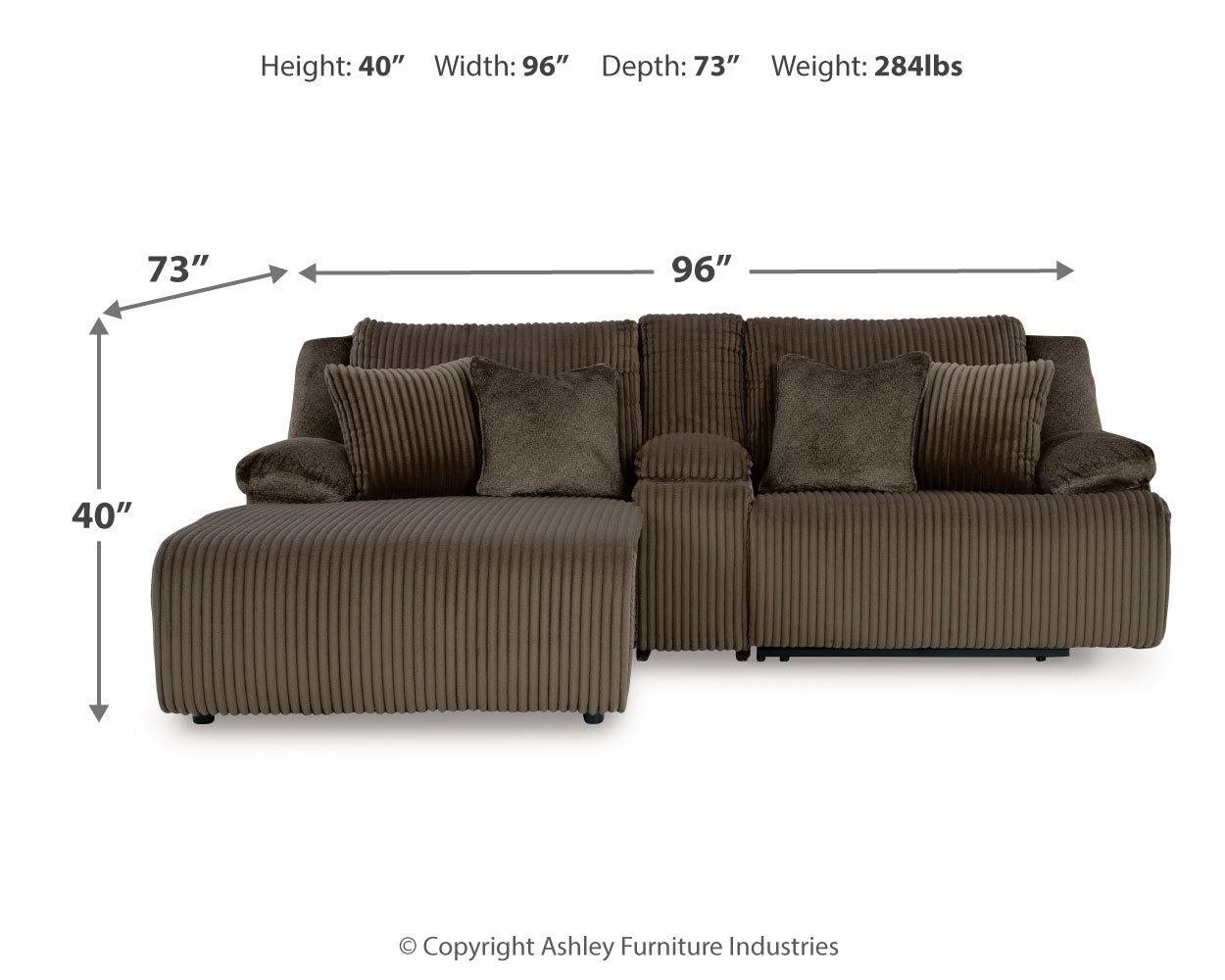 Top Chocolate Tier Reclining sofa and recliner in chocolate brown fabric