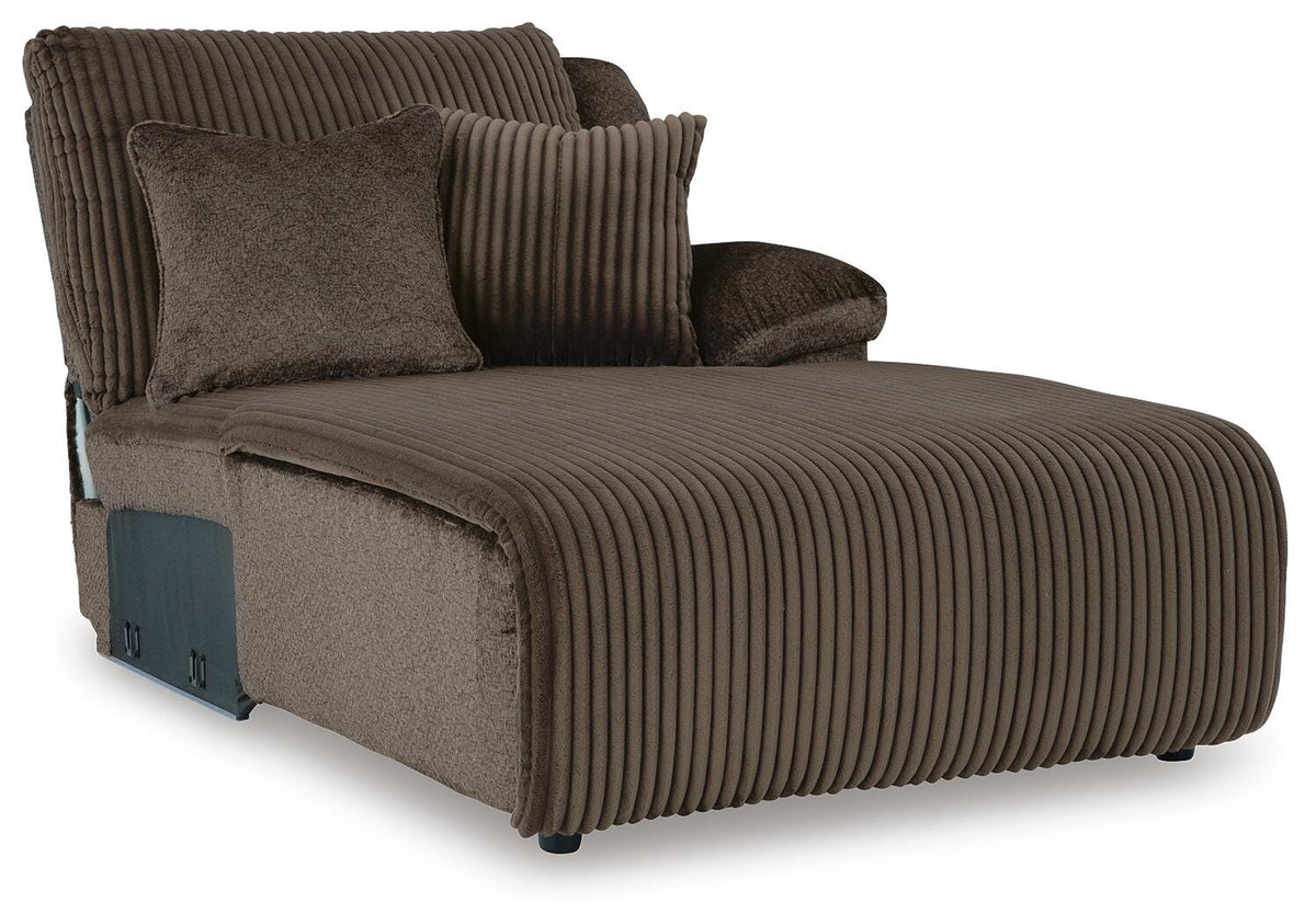 Top Tier Chocolate Velvet 3-Piece Reclining Sofa Chaise Sectional - image 3