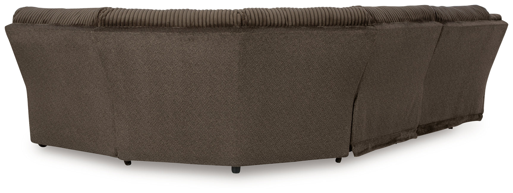 Top Tier Chocolate velvet reclining sectional back view
