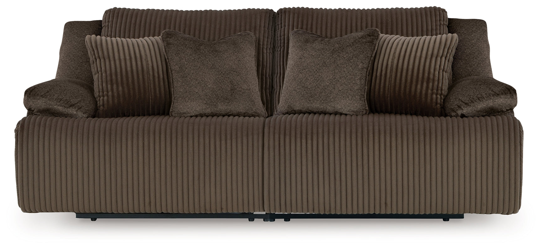 Side view of Top Tier Chocolate 2-Piece Sectional Loveseat sofa