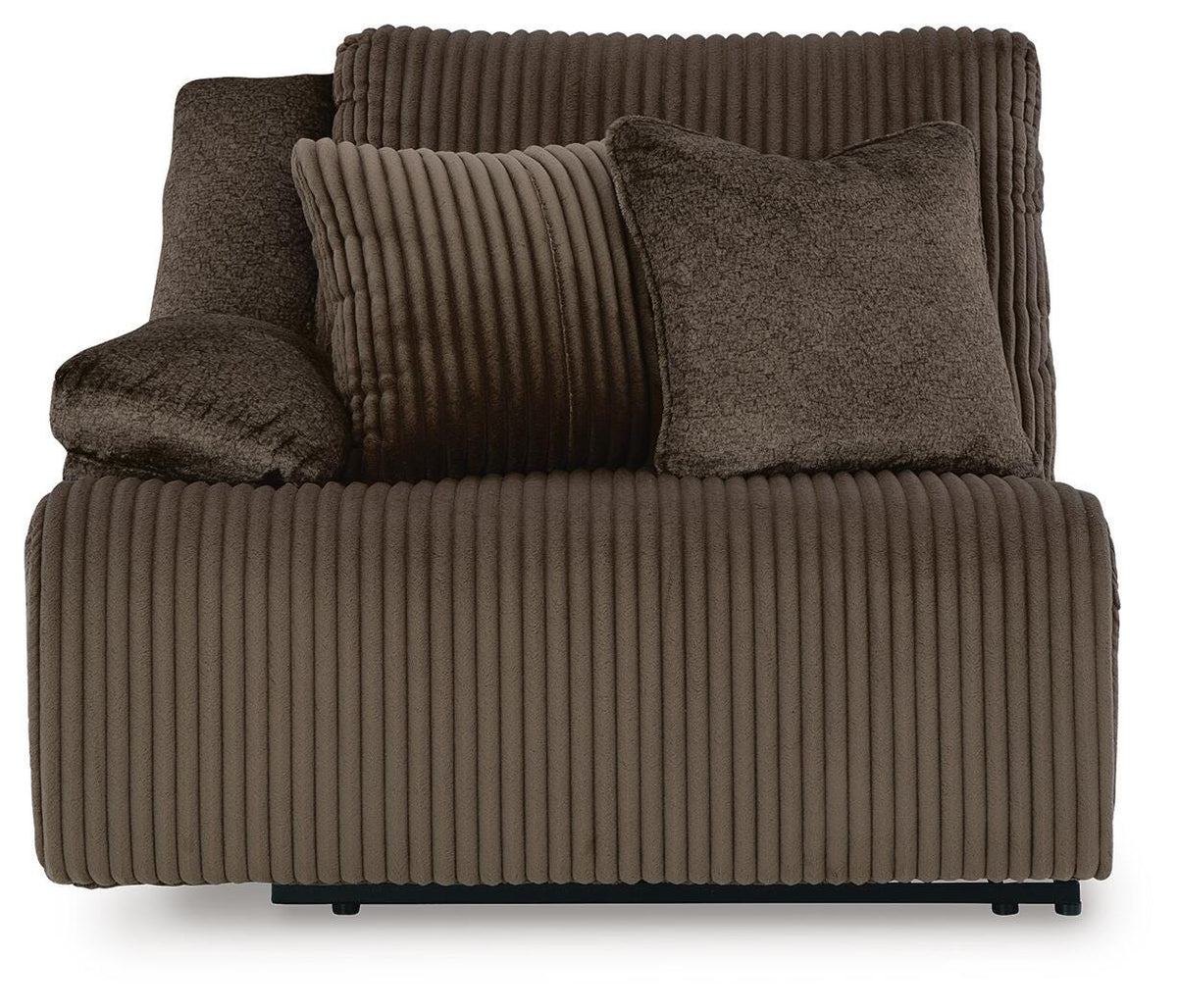 Top Tier Chocolate Velvet 3-Piece Reclining Sofa Chaise Sectional - image 10