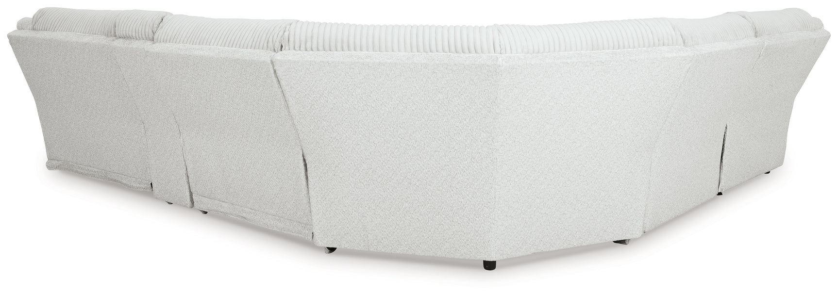 Sectional back view showing frame