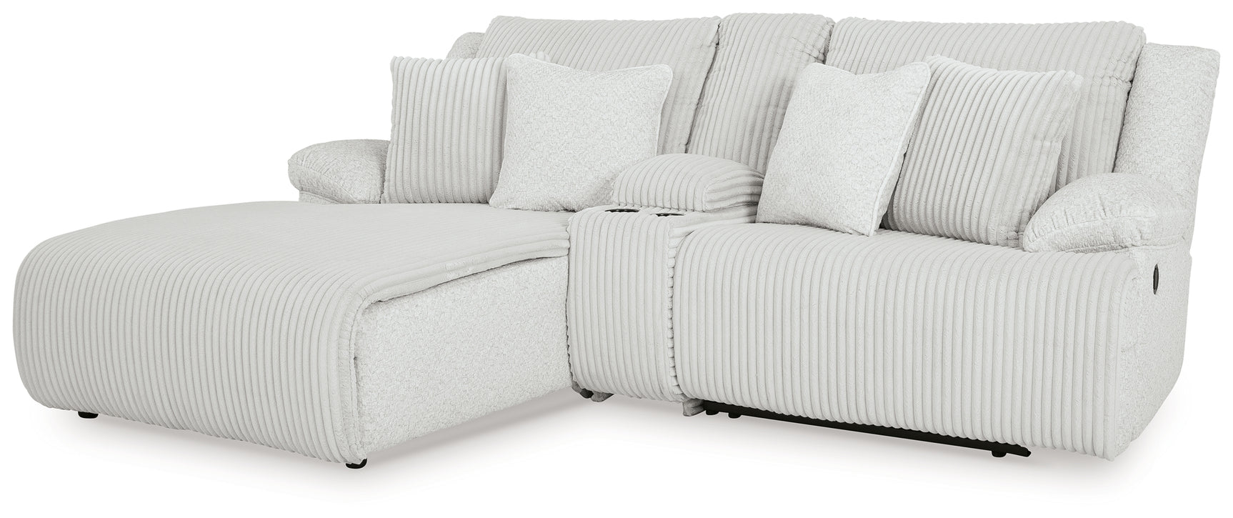 Top Tier reclining sectional sofa chaise open angle