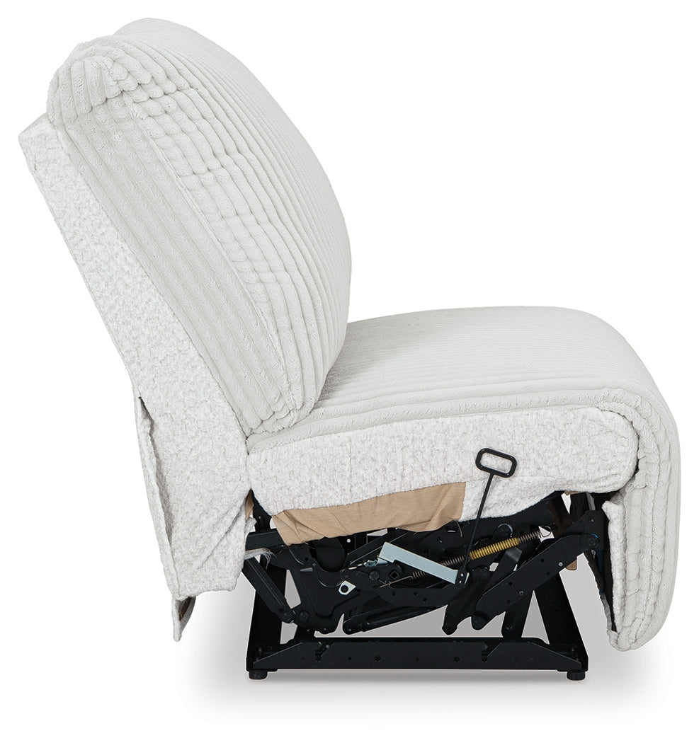 Side view highlighting sectional sofa depth