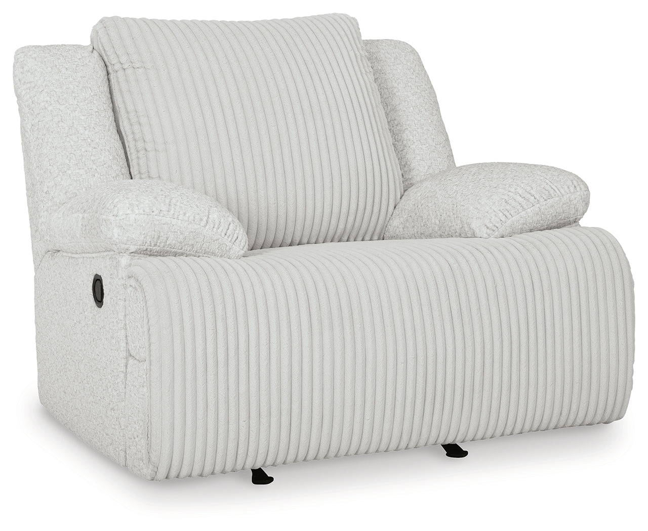 side angle of velvet alloy recliner chair