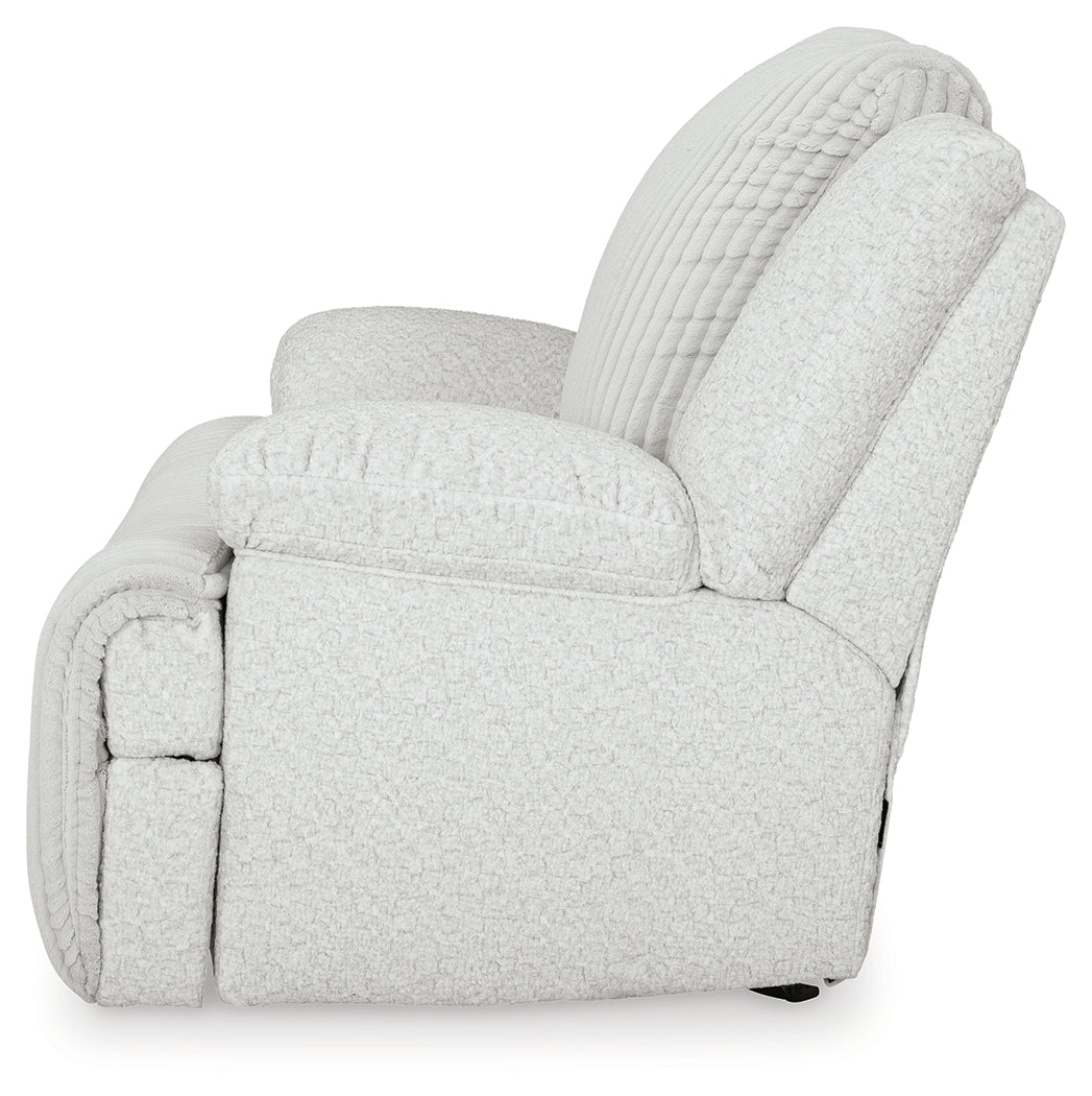 angled view of alloy recliner chair