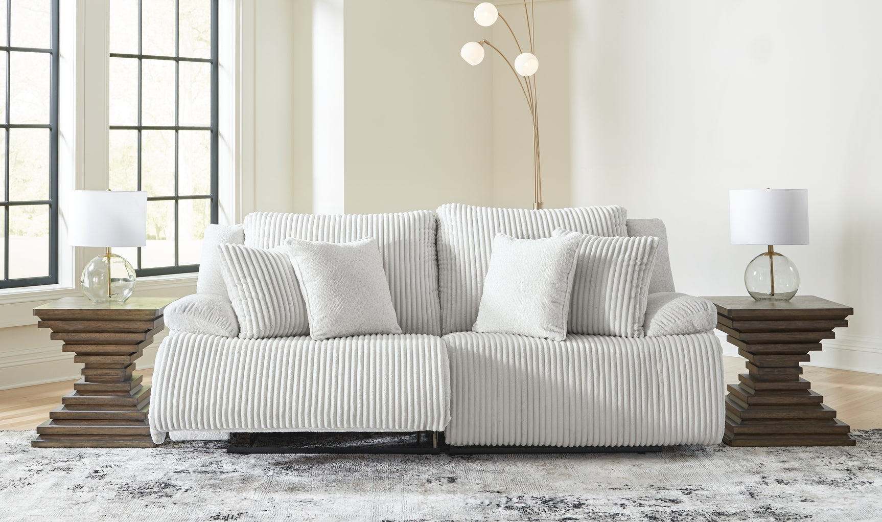 Side angle open view of Top Tier Alloy 2-Piece Sectional Loveseat sectional sofa