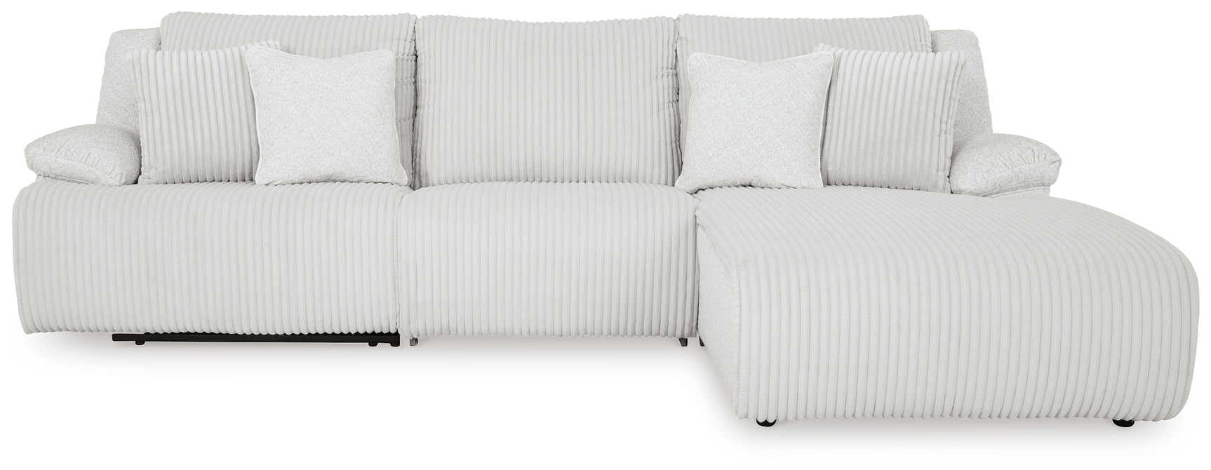 Room setting with Top Tier Alloy Velvet 3-Piece Sectional Sofa Chaise