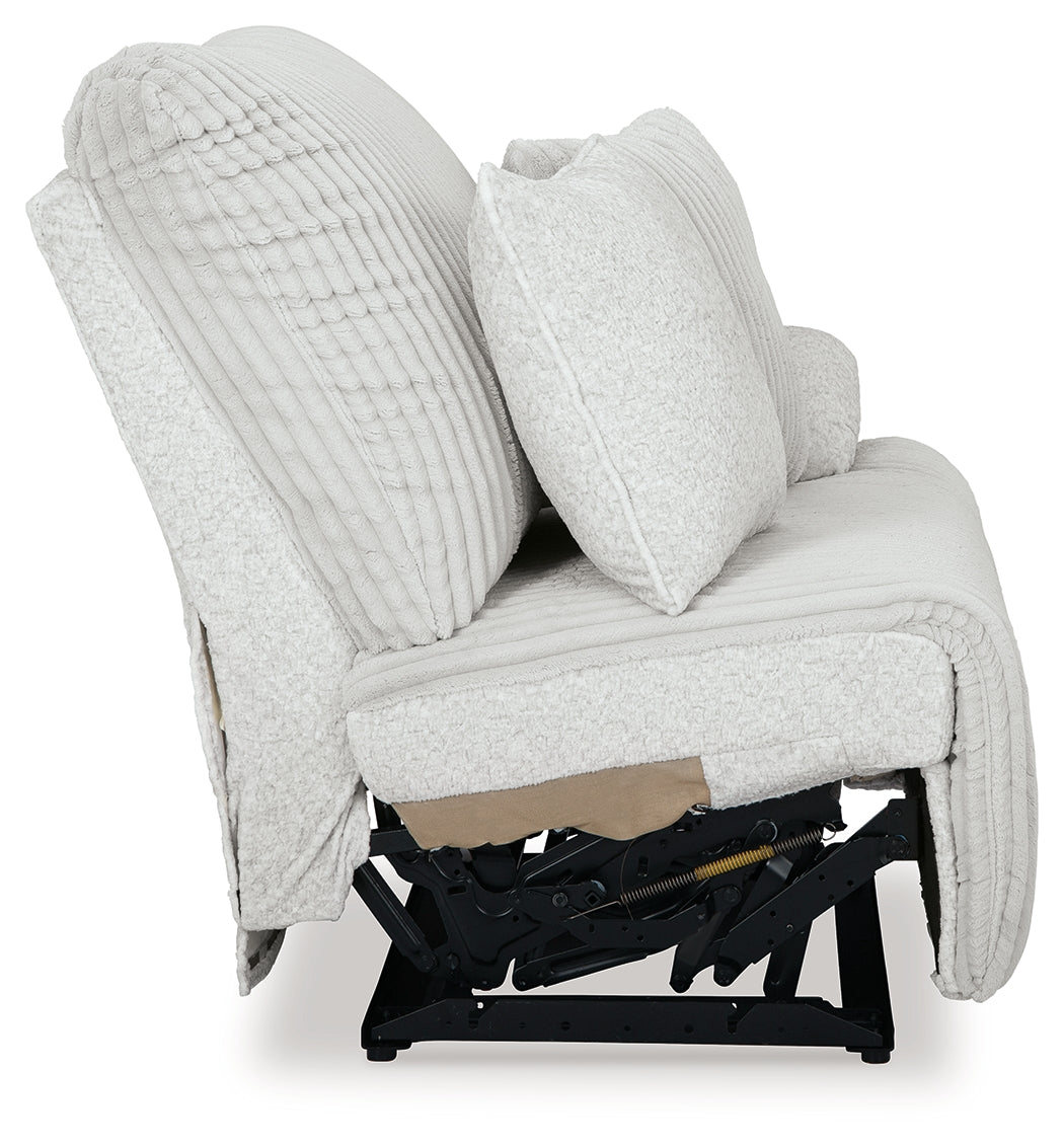 Angle open chaise with power recline