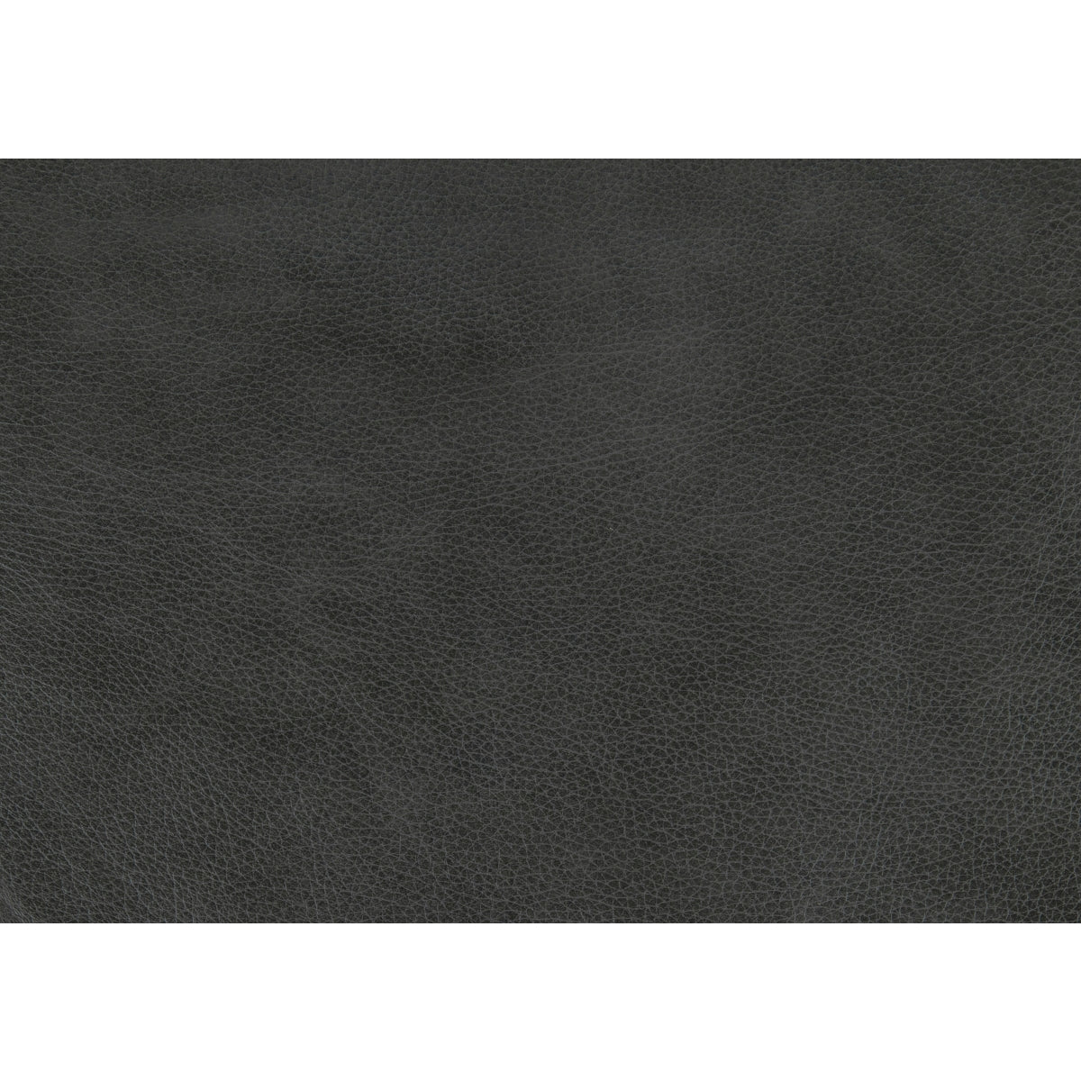 Swatch of gray top-grain leather upholstery