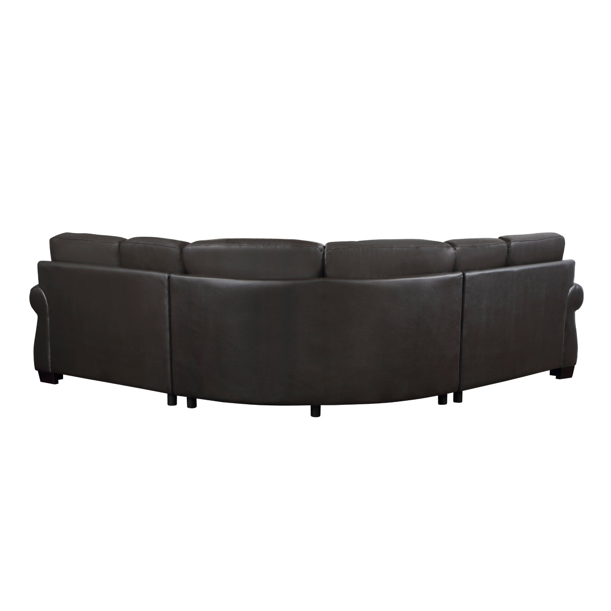 Close-up detail of Wareham Dark Brown Leather Sectional sofa