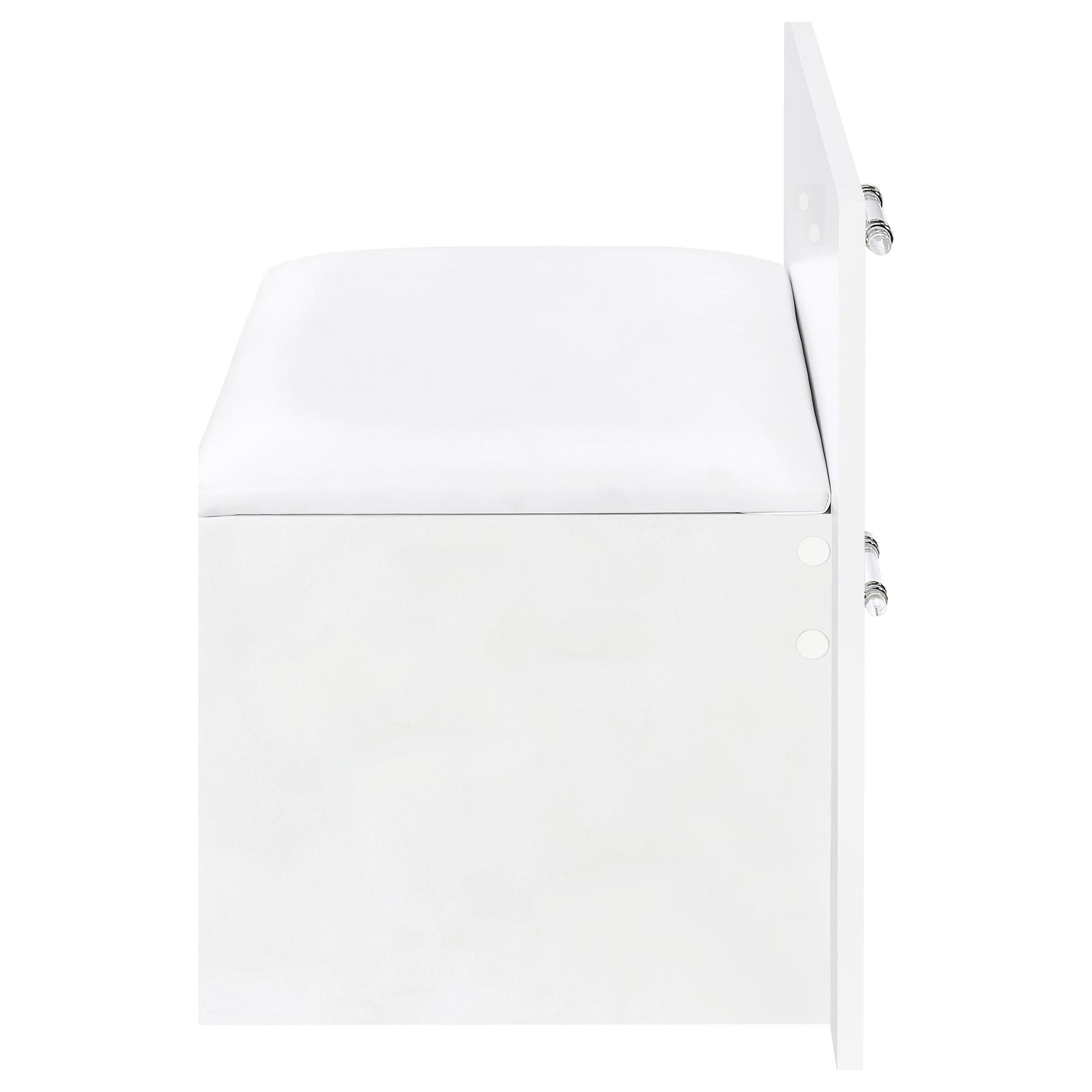 Multiple shelves inside vanity cabinet