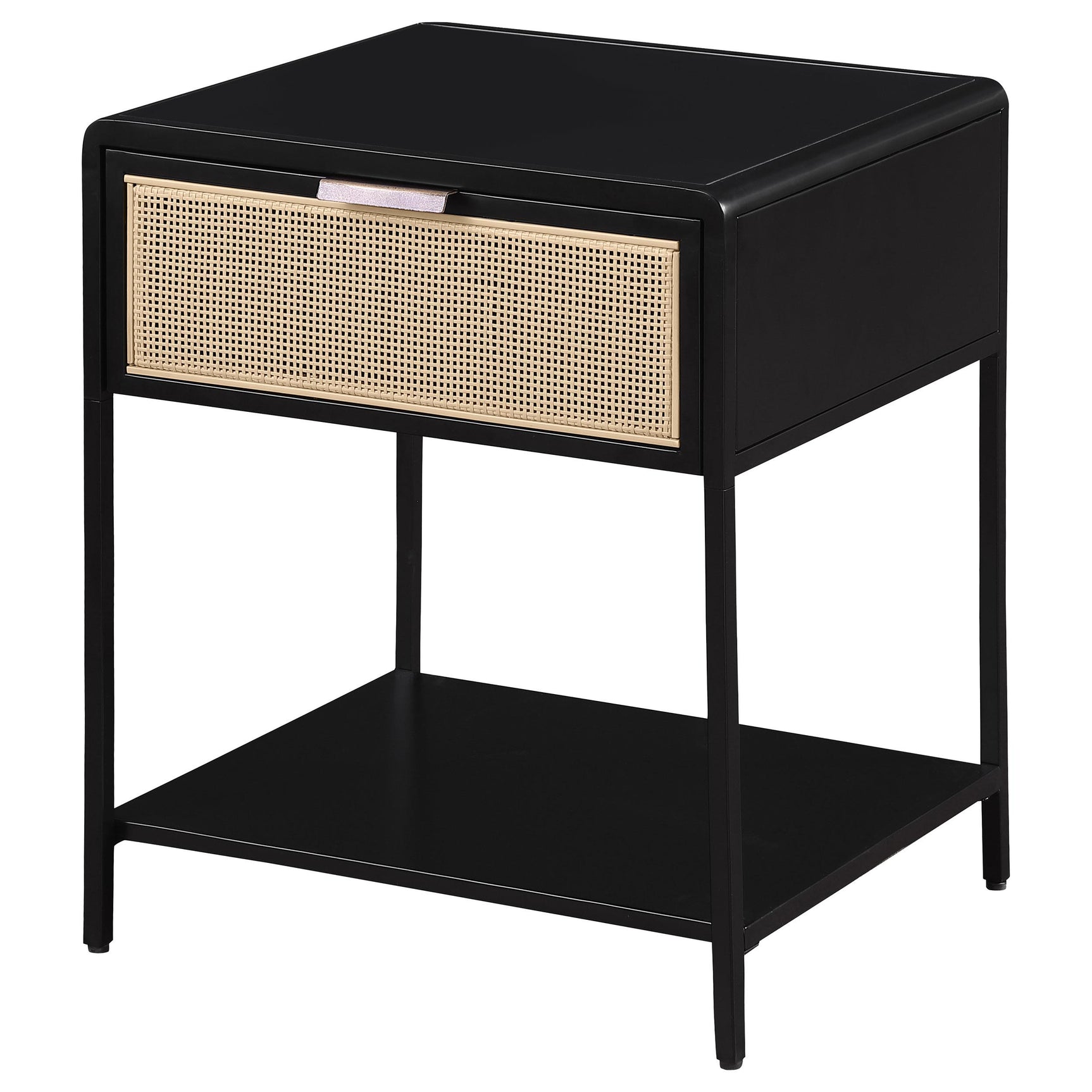 Close-up of radio weave rattan drawer front