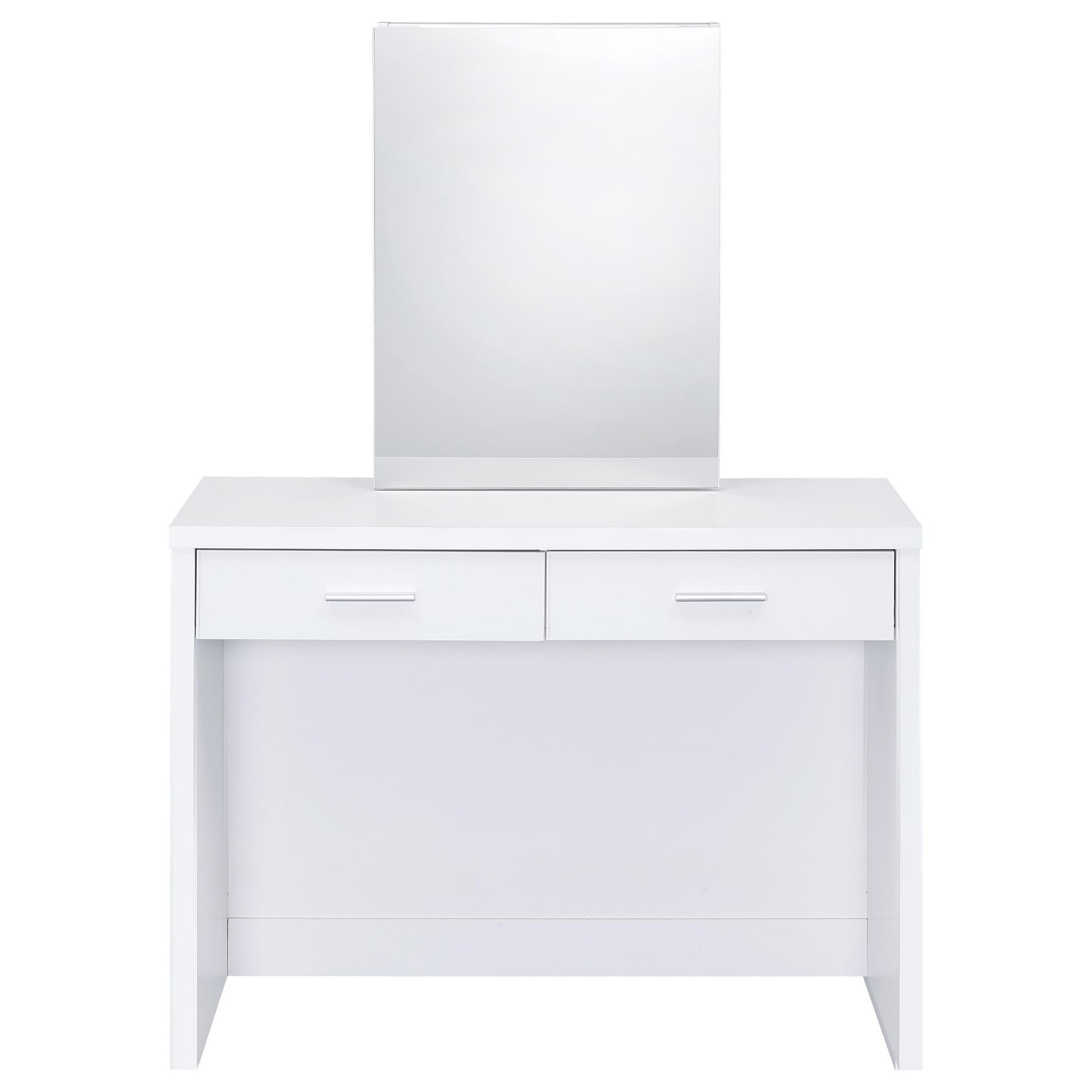 Back view of rectangular framed mirror with hidden compartments