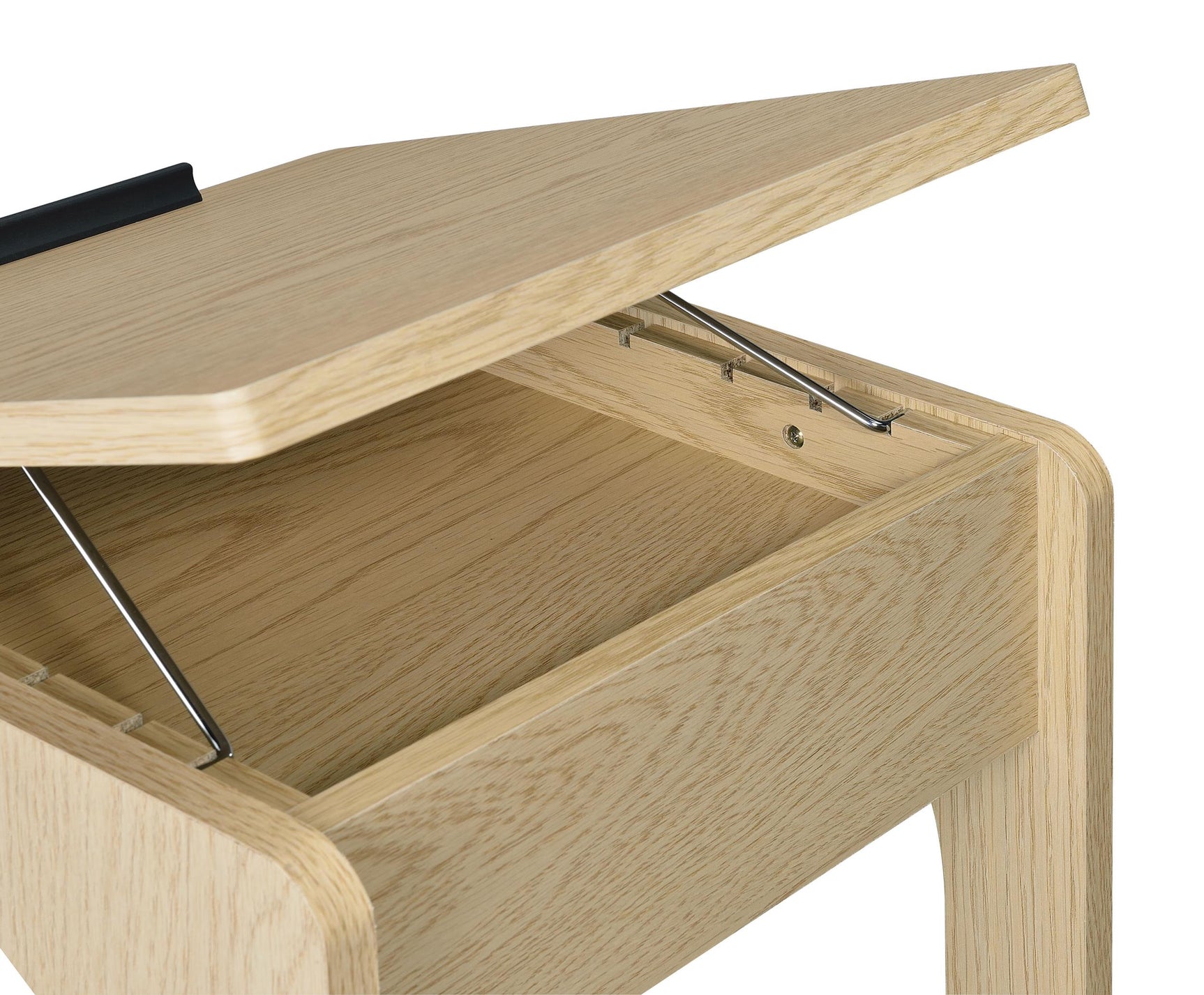 Casters under the table visible on hardwood floor