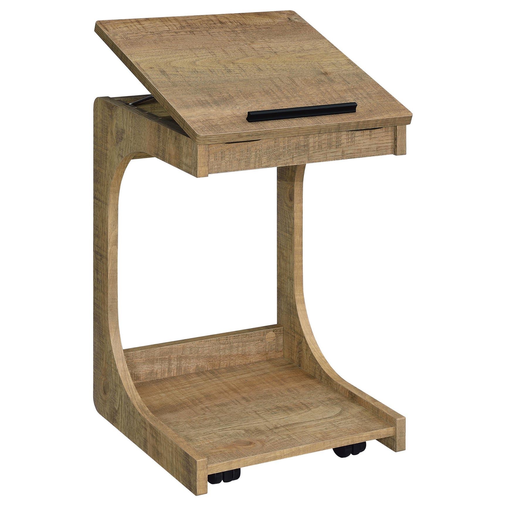 Open lift-top storage compartment of Ralston side table