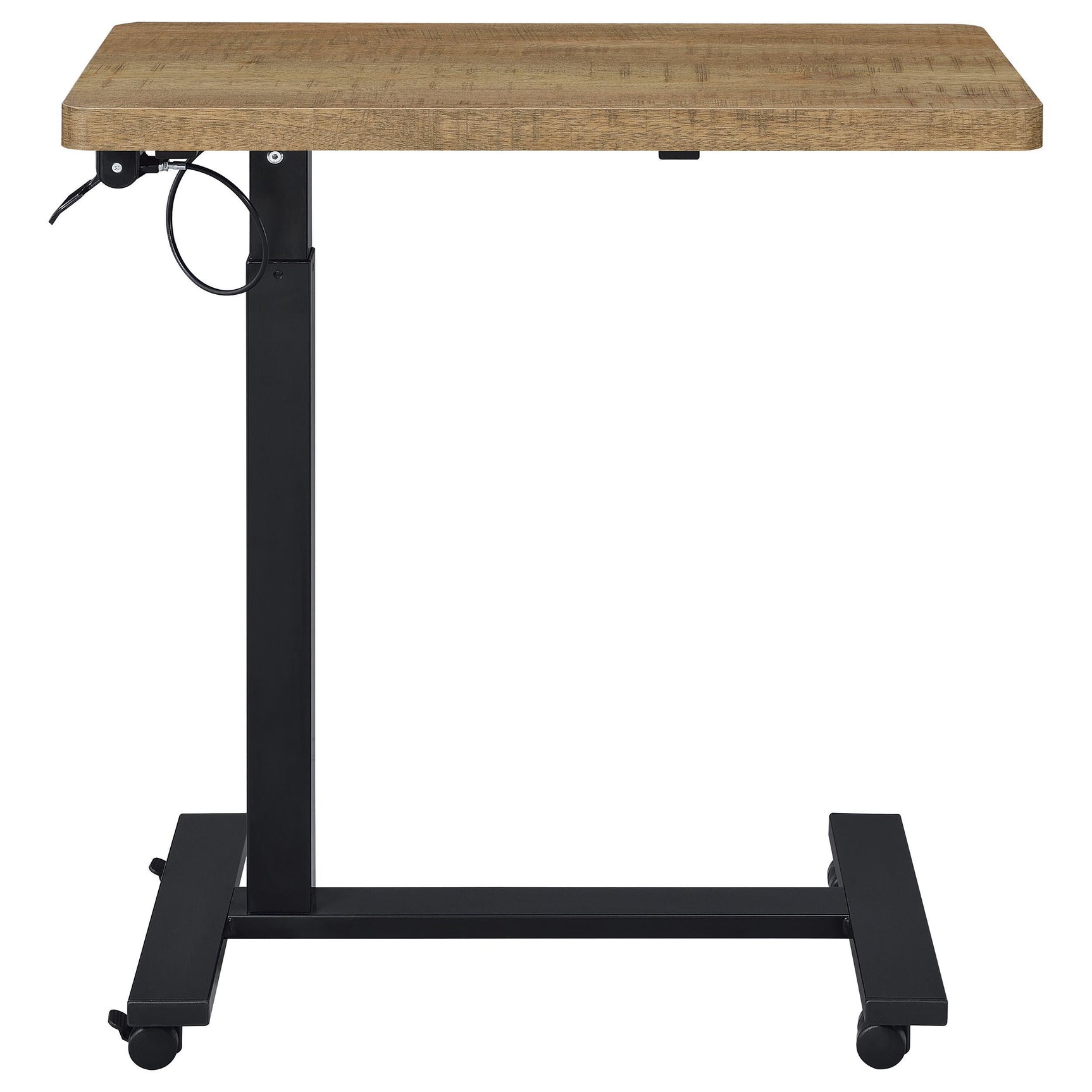 Pneumatic height adjustment lever under table top