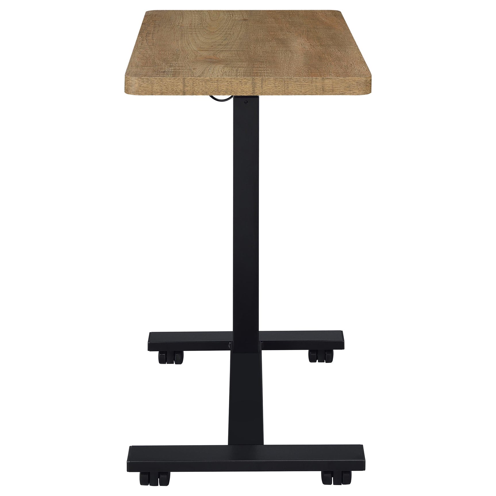 Westpark adjustable C-shape side table with mango finish and casters