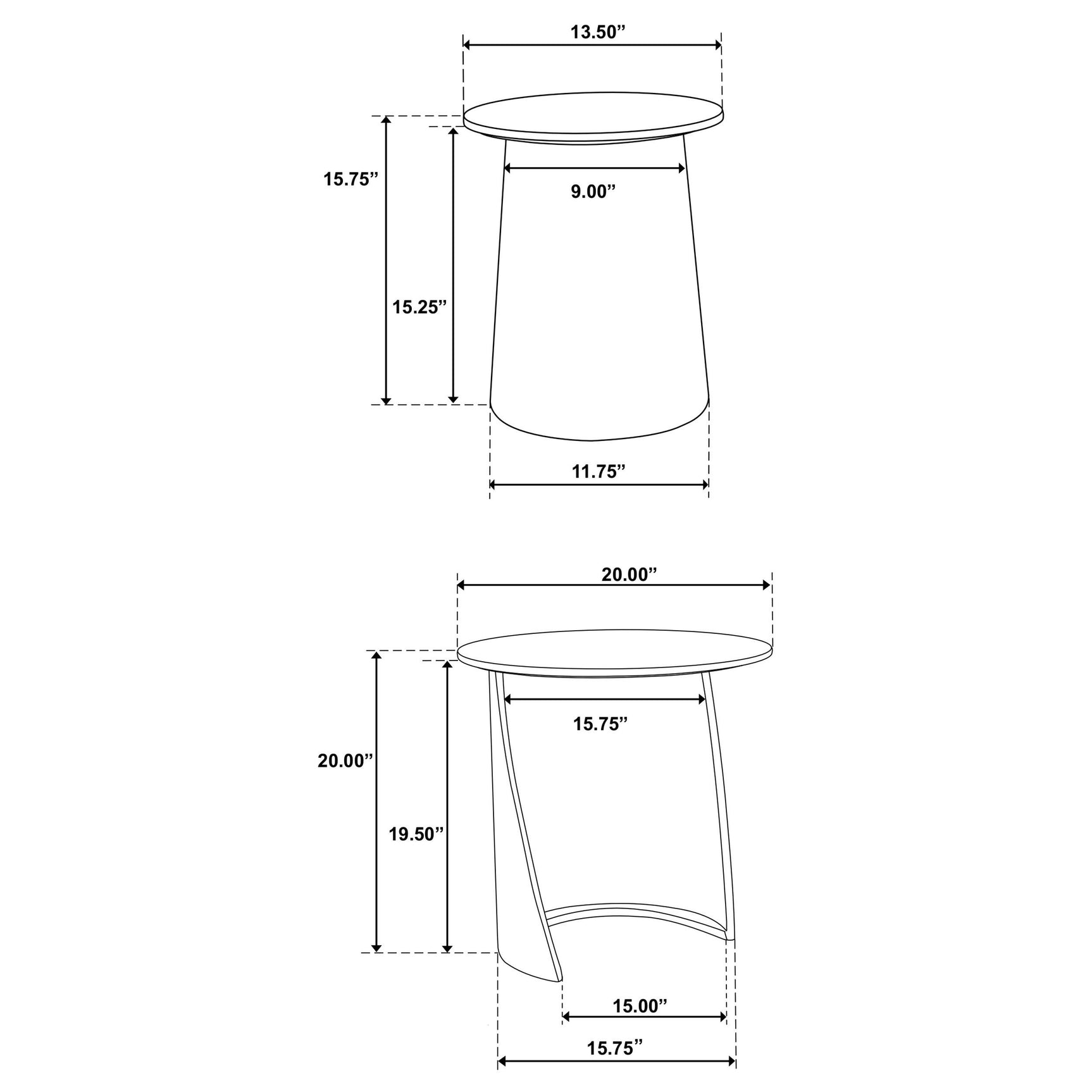 Yency nesting tables displayed in a living room setting
