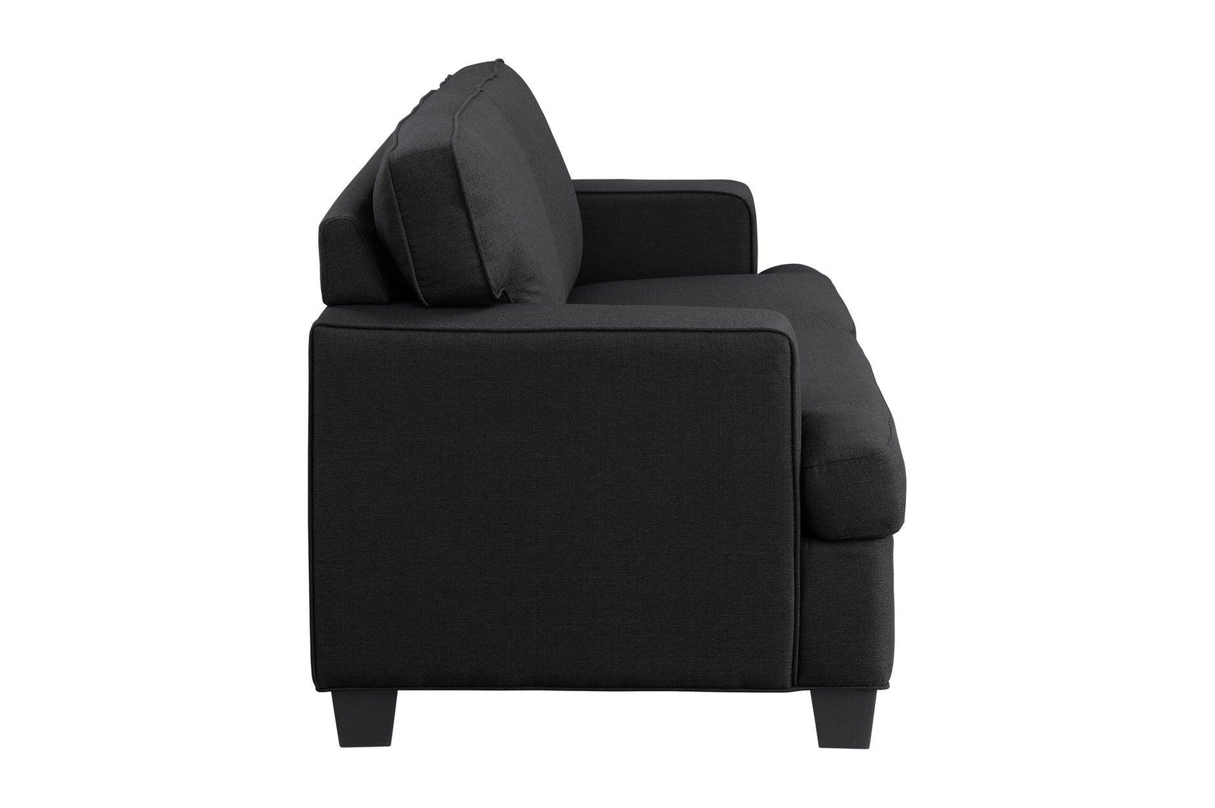 Loveseat side profile close-up